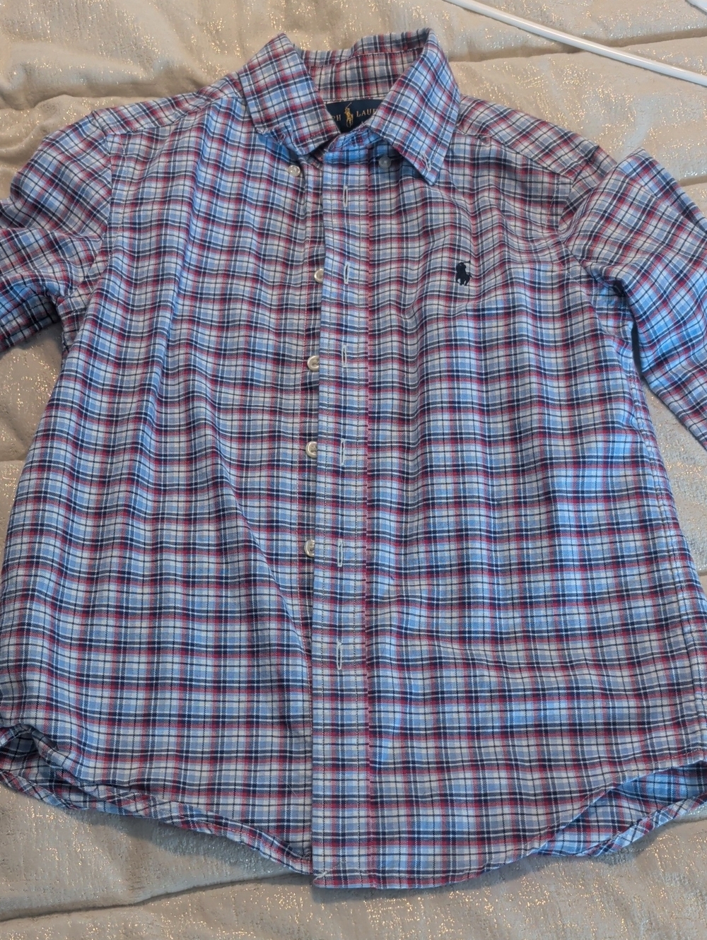 Polo by Ralph Lauren Red and Blue Plaid Button-Down Shirt